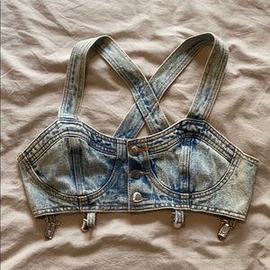 Hanger Denim Bustier Crop Top